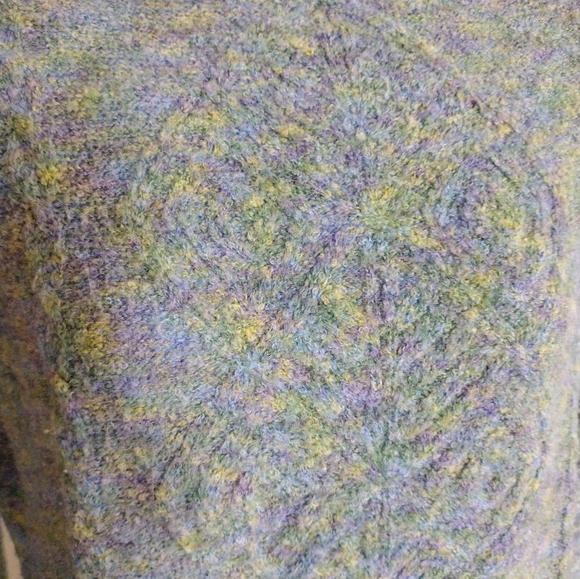 ICON Ombre Blue Green Purple Teal Knit Cable Turtleneck Medium - Picture 11 of 13